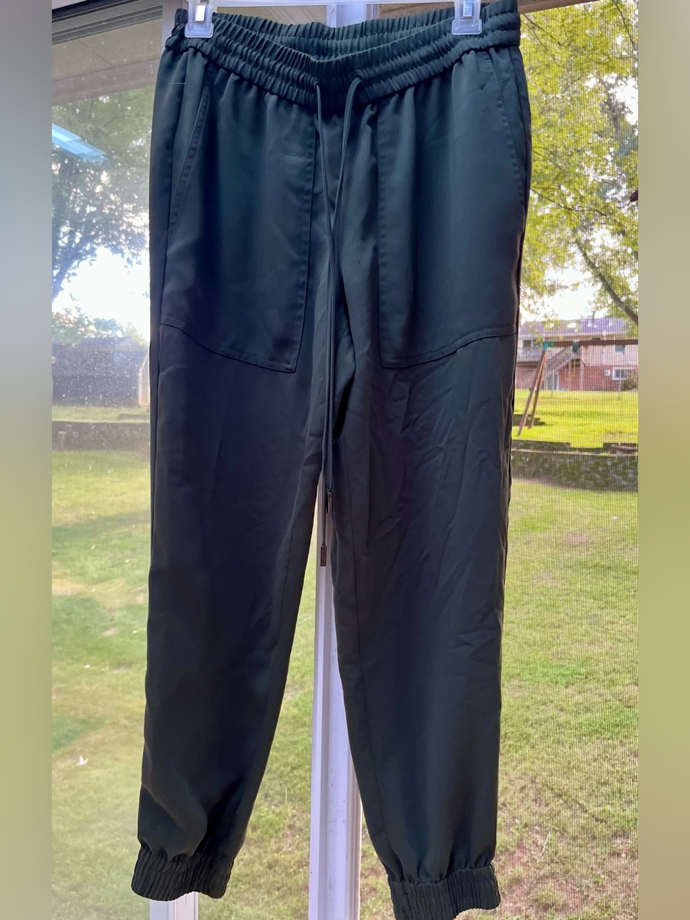 Anne Taylor Pull-On Dressy Joggers Olive Green
